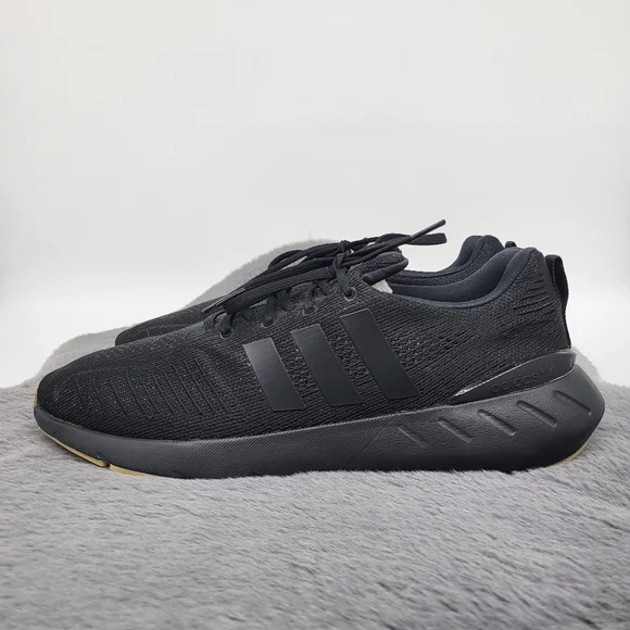 Adidas Swift Run 22 'Black Gum' Men's Running Shoes - Picture 1 of 7